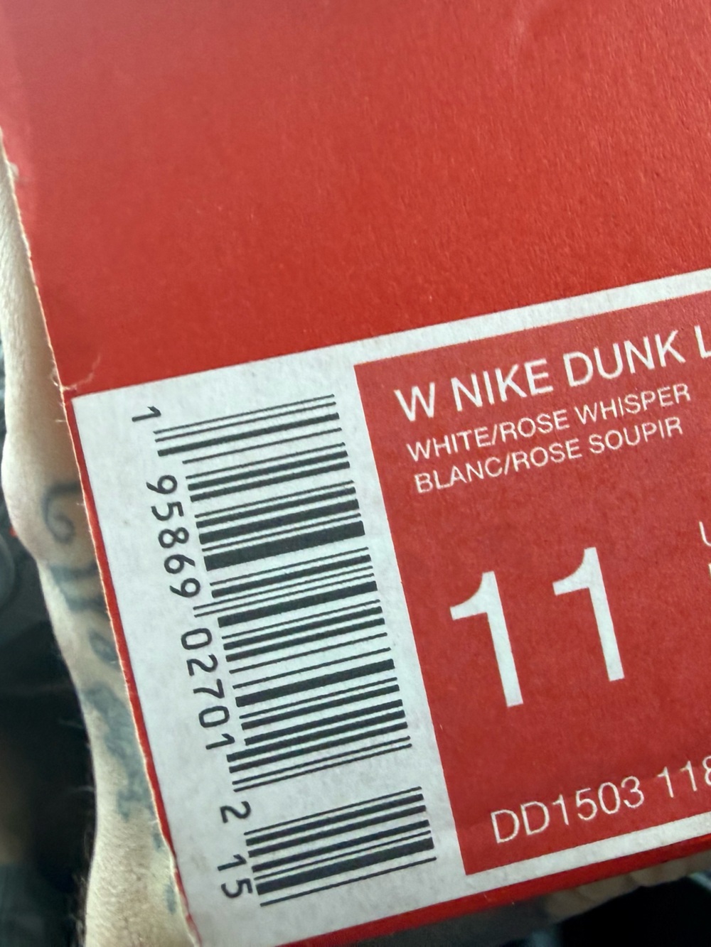 Nike Dunk Low in White and Rose Whisperer - Picture 6 of 6